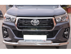 Защита переднего бампера двойная d76/42 для Toyota Hilux 2018-