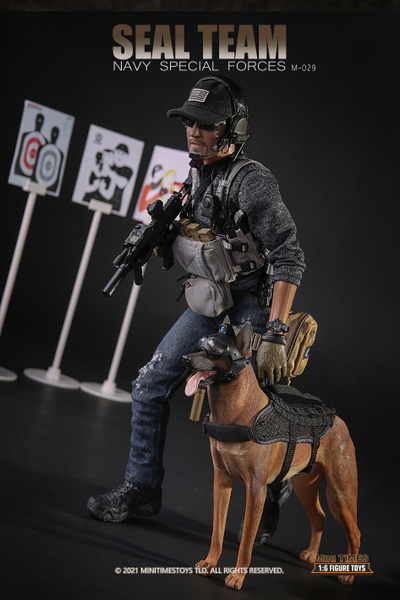 Американский морской котик с собакой - КОЛЛЕКЦИОННАЯ ФИГУРКА 1/6 SEAL TEAM NAVY SPECIAL FORCES (M029) - MINITIMES