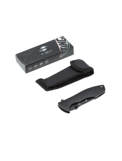 Нож складной Stinger,80мм,черный,сталь/алюминий (черный),FK-721BK