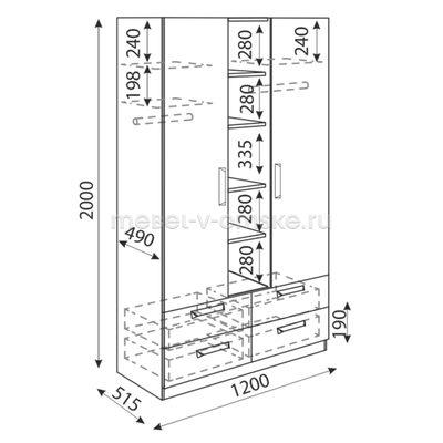 Шкаф з-х дверный Дуглас М2