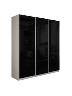 Шкаф-купе Прайм 3-х дверный (Черное стекло) Е 1