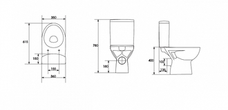 Унитаз компакт Cersanit PARVA NEW CLEAN ON 011, 3/6, с кр. дюропл.,lifting,