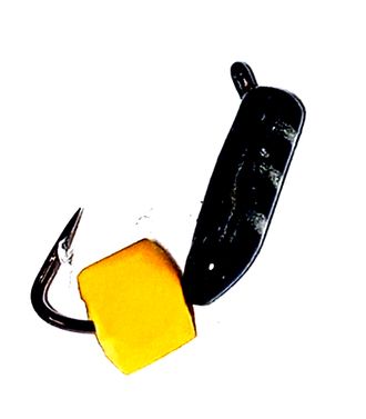 Мормышка вольфрамовая Столбик чёрн шар золото вес.0.47gr.12mm. d-2.0mm,