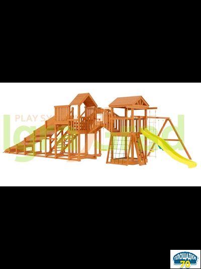 Детская деревянная зимняя горка IgraGrad Snow Fox 5,9 м + Панда Фани Gride