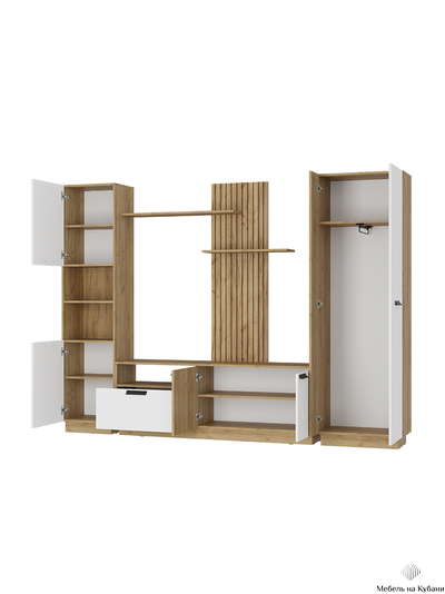 Мишель тип 2 ГС-01 гостиная крафт/крафт, белый