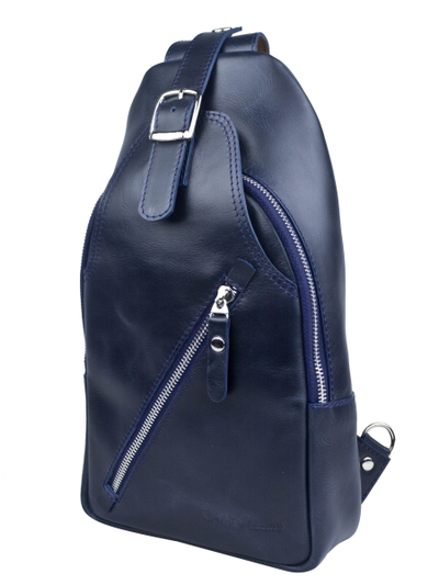 Кожаный кросс-боди рюкзак Crespino blue (арт. 3106-19)