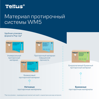 393200 Tellus Tork Комфорт Безворсовый нетканый протирочный материал 1 слой WM5 Бирюзовый