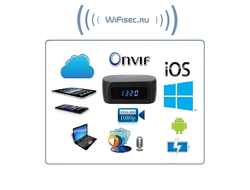 IP видеоняня WiFi (Часы настольные, овальные) с аккумулятором  с DVR, Full HD