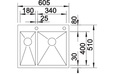 Мойка Blanco ZEROX 340/180-IF/А с кл.-авт. InFino и управлением PushControl