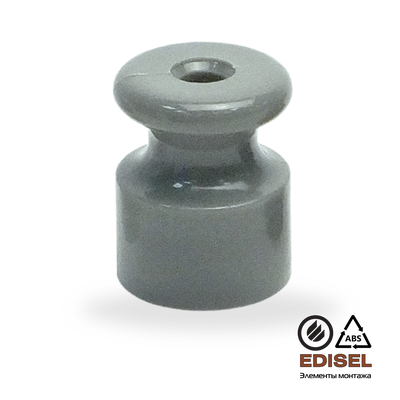 Изолятор 19*24 для монтажа витого провода, пластик, серый