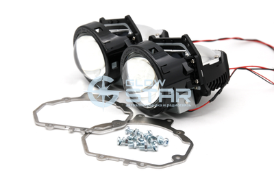 Набор Bi-Led линз Mitsubishi Pajero 4 (2006 - 2014) Aozoom A3+ New с переходными рамками (ремкомплект)