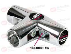 UNO-07 Угловой соединитель  4-х труб системы Joker-Uno d= 25 мм, цвет: хром