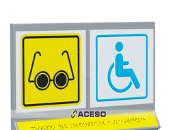 Пиктограмма тактильная, модульная, с наклонным полем, двухсекционная, М2, индивидуальная