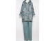 КОСТЮМ ХУДИ И БРЮКИ "МОЛНИЯ цветок ВЬЮН" морская волна до 56р.