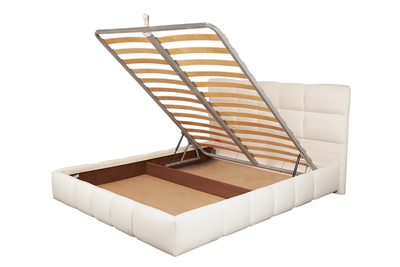 Кровать двуспальная, MyCloud Олимп с подъемным механизмом, бельевым ящиком, мягкое изголовье, спинка квадратами