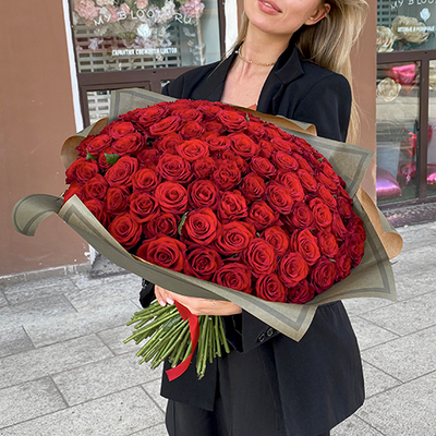 101 красная роза