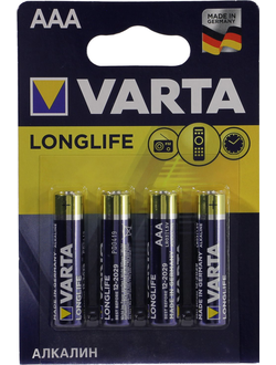 Батарейка AAA щелочная VARTA LONGLIFE 4103-4 1.5V 4 шт