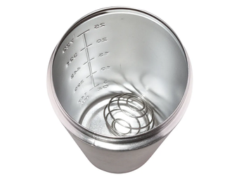 Шейкер спортивный "Альфа Каприз" BF-SSH-40-740, белый/серебристый