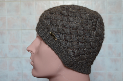 Шапка плетенка Vizio Италия 5673 коричневая мужская