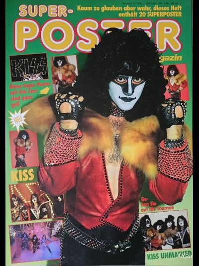 Kiss Super Poster Magazine Ace Frehley, Paul Stanley, Peter Criss, Gene Simmons Inside