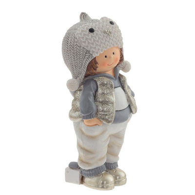 Фигурка декоративная , L6 W5 H11 см, ребенок в жилетке
