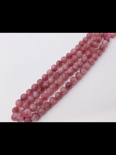 Агат тонированный  на нити  10мм розовый
