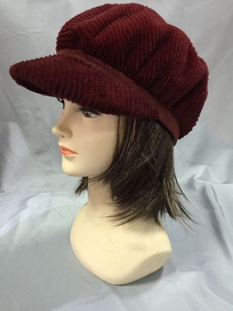 Женская шапка норковая гаврош Лилия из натурального меха  зимняя, бордовая Арт. цх-0012