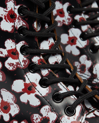 Dr Martens Pascal Flower Black Red