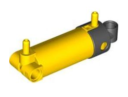 Pneumatic Cylinder with 2 Inlets and Rounded End Medium (48mm), Yellow (47224c01 / 4205293 / 4563144)