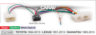 Комплект проводов для подключения Android ГУ (16-pin) / Power + Speakers + Wheel  DAIHATSU, LEXUS, TOYOTA 16-014