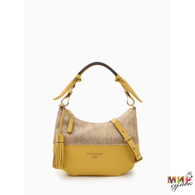СУМКА ЖЕНСКАЯ NANNINI 17242-A ЖЕЛТОГО ЦВЕТА ИЗ НАТУРАЛЬНОЙ КОЖИ