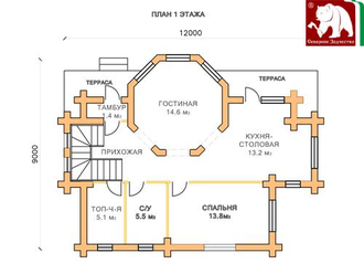 Проект 3-190, 170 м2, 9*12