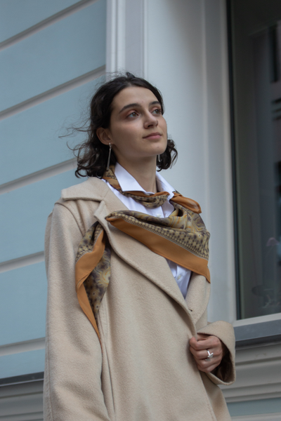 Платок "Солнце мое" дизайнерский, из легкого шифона, 90х90 см