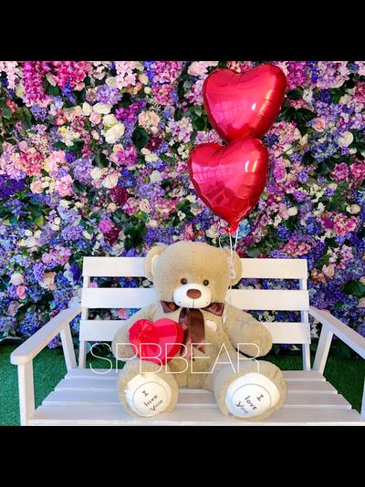 Подарочный набор №3 - Плюшевый мишка 110 см, Шары сердца 2, Киндер бокс средний