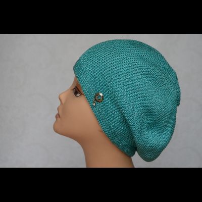 Бирюзовый берет женский вязаный италия Визио осень - весна - лето фото