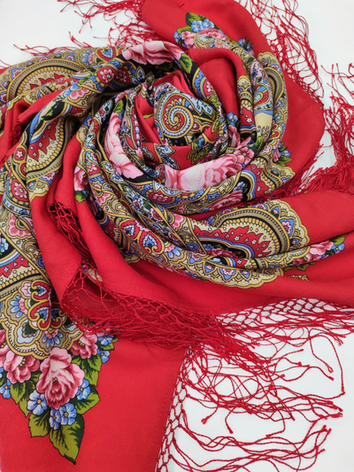 Павловопосадский платок Русское раздолье 1619-5