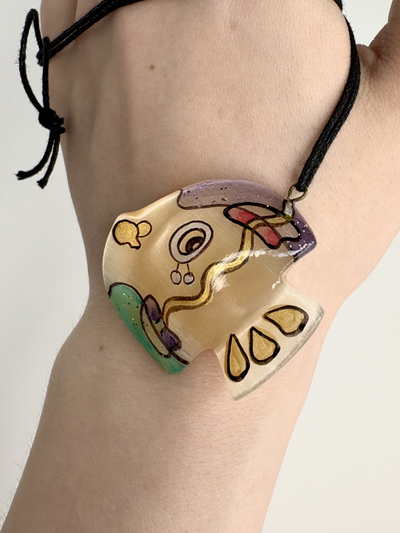 Кулон из селенита с ручной росписью, разные виды