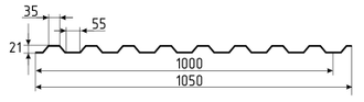 Профнастил С-21, орех (0.45мм)