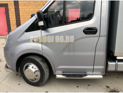 Пороги труба с проступью d76 для ГАЗ ГАЗель Next 2014-