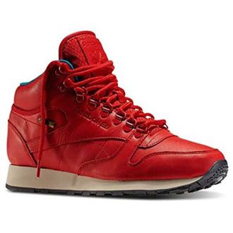Кроссовки Reebok Classic красные высокие с мехом