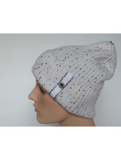 Вязаная тонкая шапка с отворотом Vizio Италия 6979 CRYO белая