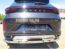 Защита заднего бампера двойная с перемычками d60/42 для CheryExeed LX (2022-...)