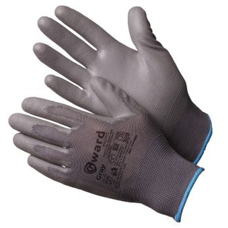 Серые нейлоновые перчатки с полиуретановым покрытием серого цвета Gray 10(XL)