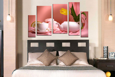 Модульная картина "Розовая легкость"