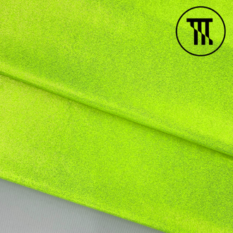 Трикотаж с золотым напылением, цв. Неон-лайм