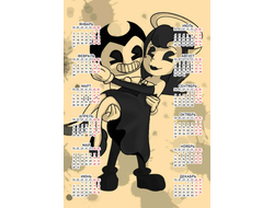 Календарь настенный Бенди и чернильная машина №19