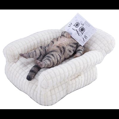 Котик на софе (серый) - Коллекционная фигурка 1/6 Lazybones Cat (JXK293A) - JXK