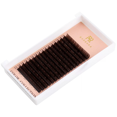 Ресницы коричневые BARBARA «ТЁМНЫЙ ШОКОЛАД» - Одна длина (16 линий)