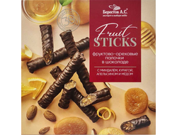 Конфеты Fruit Sticks с миндалём, курагой, апельсином и мёдом, 175г (Берестов А.С.)