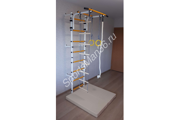 ДСК ЮНЫЙ АТЛЕТ МОДЕЛЬ "ПРИСТЕННЫЙ", цвет металла белый + МАТ ГИМНАСТИЧЕСКИЙ 1,0Х1,0Х0,1 М "PERFETTO SPORT" БЕЖЕВЫЙ СКЛАДНОЙ